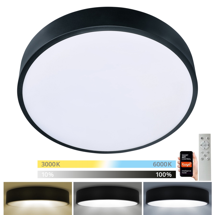 Brilagi - LED Stmievateľné stropné svietidlo POOL SMART LED/48W/230V 40 cm 3000-6000K Wi-Fi Tuya + diaľkové ovládanie čierna