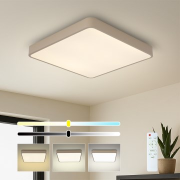 BRILAGI - LED stmievateľné stropné svietidlo POOL SQUARE LED/48W/230V 3000-6000K 50x50 cm béžové + diaľkové ovládanie