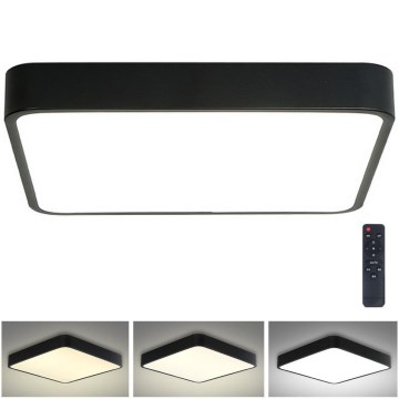 Brilagi - LED Stmievateľné stropné svietidlo POOL SQUARE LED/48W/230V 3000-6000K 50x50 cm čierna + diaľkové ovládanie