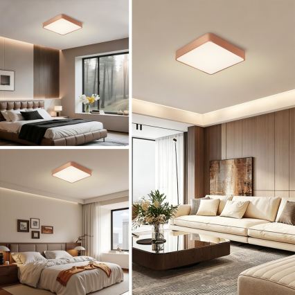 BRILAGI - LED Stmievateľné stropné svietidlo POOL SQUARE LED/48W/230V 3000-6000K 50x50 cm medené + diaľkové ovládanie