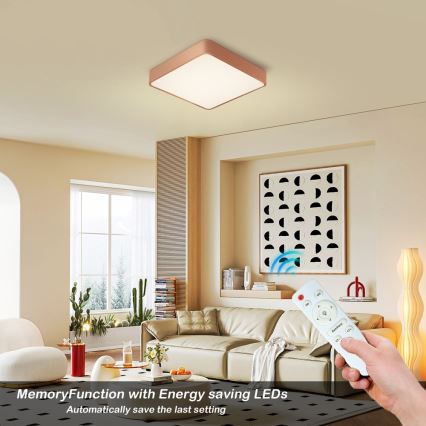 BRILAGI - LED Stmievateľné stropné svietidlo POOL SQUARE LED/48W/230V 3000-6000K 50x50 cm medené + diaľkové ovládanie