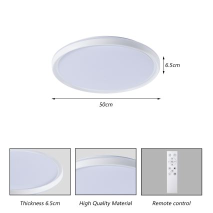 Brilagi - LED stmievateľné stropné svietidlo RIVO LED/72W/230V 3000-6000K biela pr. 50 cm + diaľkové ovládanie