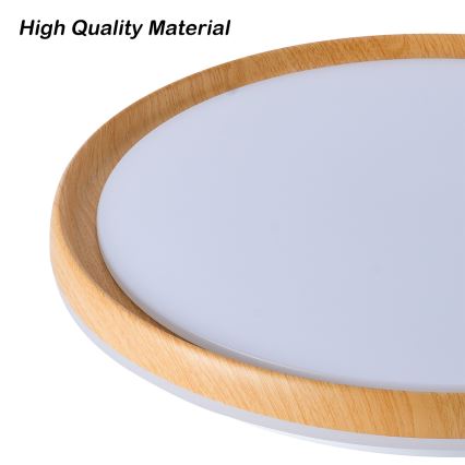Brilagi - LED stmievateľné stropné svietidlo RIVO LED/72W/230V 3000-6000K dekor dreva pr. 50 cm + diaľkové ovládanie