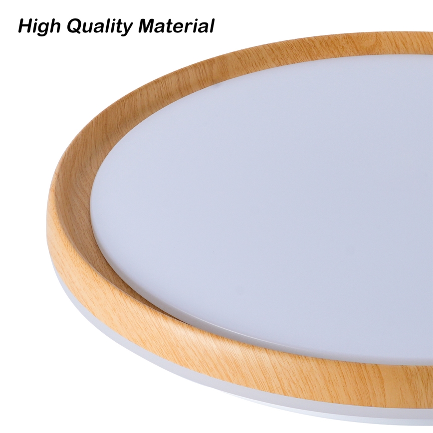 Brilagi - LED stmievateľné stropné svietidlo RIVO LED/72W/230V 3000-6000K dekor dreva pr. 50 cm + diaľkové ovládanie