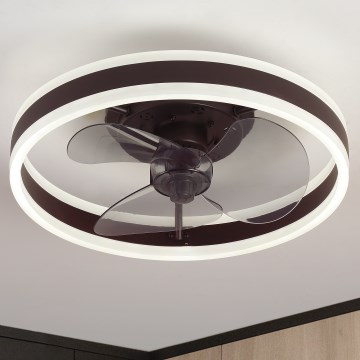 Brilagi - LED Stmievateľné stropné svietidlo s ventilátorom LED/30W/230V 3000-6500K čierna + diaľkové ovládanie