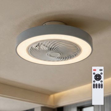 Brilagi - LED stmievateľné stropné svietidlo s ventilátorom LED/38W/230V 3000-6500K 3000-6500K pr. 50 cm sivá + diaľkové ovládanie