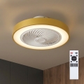 Brilagi - LED stmievateľné stropné svietidlo s ventilátorom LED/38W/230V 3000-6500K 3000-6500K priemer 50 cm zlaté + diaľkové ovládanie