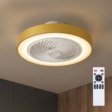 Brilagi - LED stmievateľné stropné svietidlo s ventilátorom LED/38W/230V 3000-6500K 3000-6500K priemer 50 cm zlaté + diaľkové ovládanie