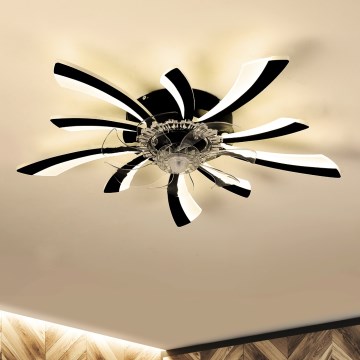 Brilagi - LED Stmievateľné stropné svietidlo s ventilátorom LED/50W/230V 3000-6500K čierna + diaľkové ovládanie
