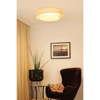 Brilagi - LED stmievateľné stropné svietidlo SHINE LED/24W/230V priemer 60 cm 3000/4000/6500K krémové + diaľkové ovládanie