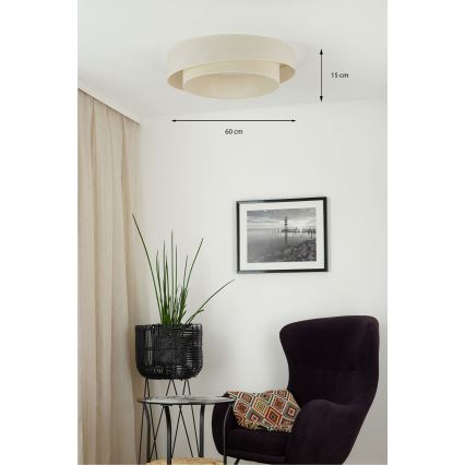 Brilagi - LED stmievateľné stropné svietidlo SHINE LED/24W/230V priemer 60 cm 3000/4000/6500K krémové + diaľkové ovládanie