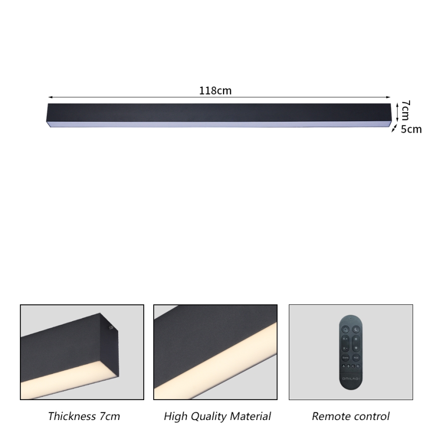 Brilagi - Stmievateľné LED stropné svietidlo SLEEKLINE SMART LED/40W/230V 3000-6000K Wi-Fi Tuya čierna + diaľkové ovládanie