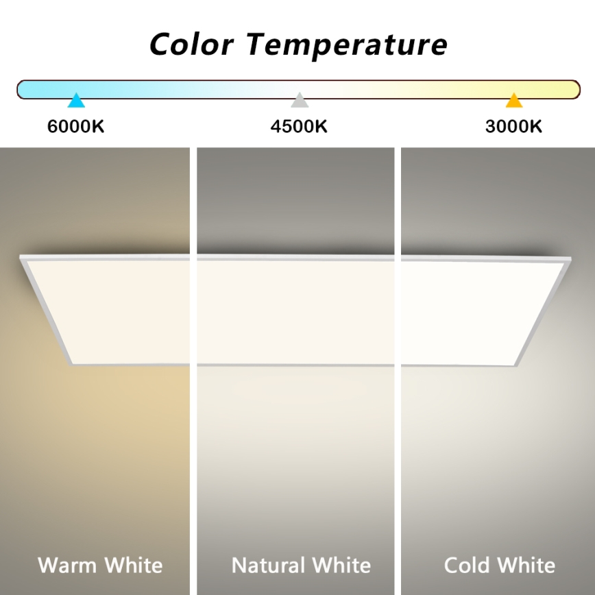 Brilagi - LED stmievateľné stropné svietidlo SLIMFRAME LED/80W/230V 120x60 cm 3000-6000K biela + diaľkové ovládanie