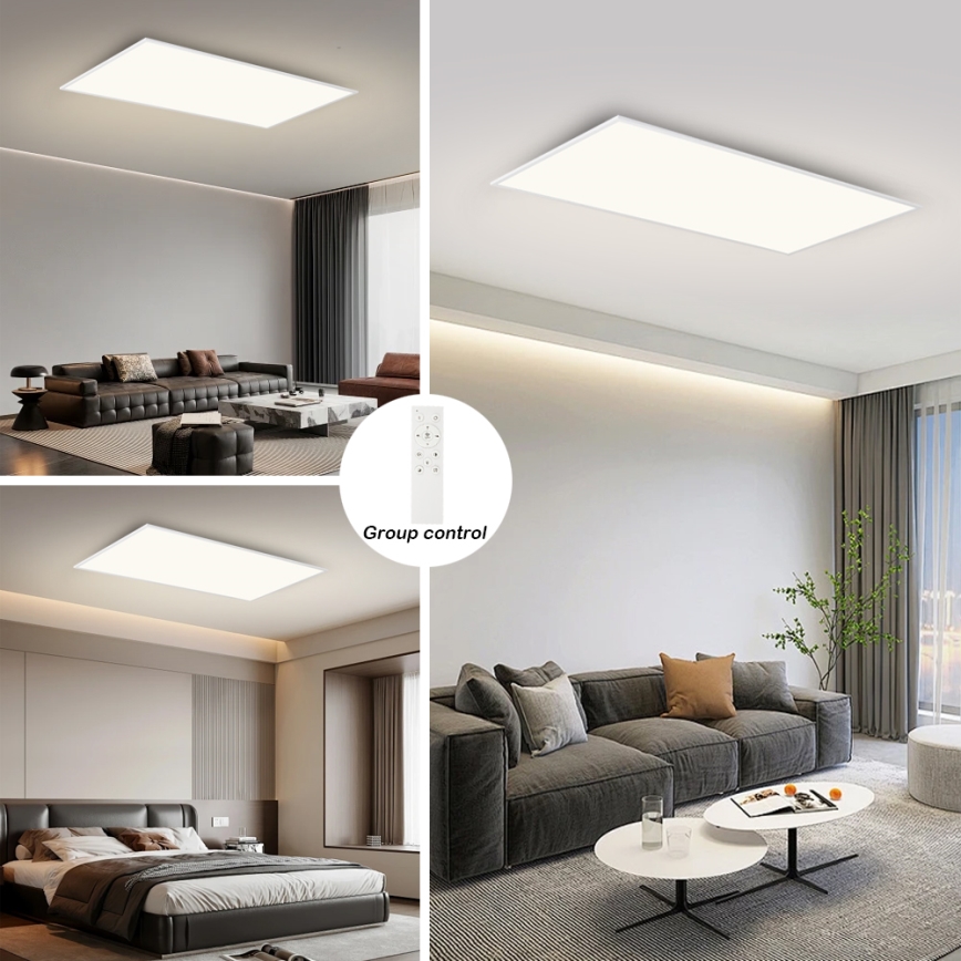 Brilagi - LED stmievateľné stropné svietidlo SLIMFRAME LED/80W/230V 120x60 cm 3000-6000K biela + diaľkové ovládanie