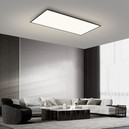 Brilagi - LED stmievateľné stropné svietidlo SLIMFRAME LED/80W/230V 120x60 cm 3000-6000K čierna + diaľkové ovládanie