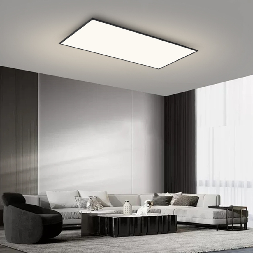 Brilagi - LED stmievateľné stropné svietidlo SLIMFRAME LED/80W/230V 120x60 cm 3000-6000K čierna + diaľkové ovládanie