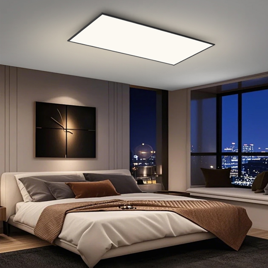 Brilagi - LED stmievateľné stropné svietidlo SLIMFRAME LED/80W/230V 120x60 cm 3000-6000K čierna + diaľkové ovládanie