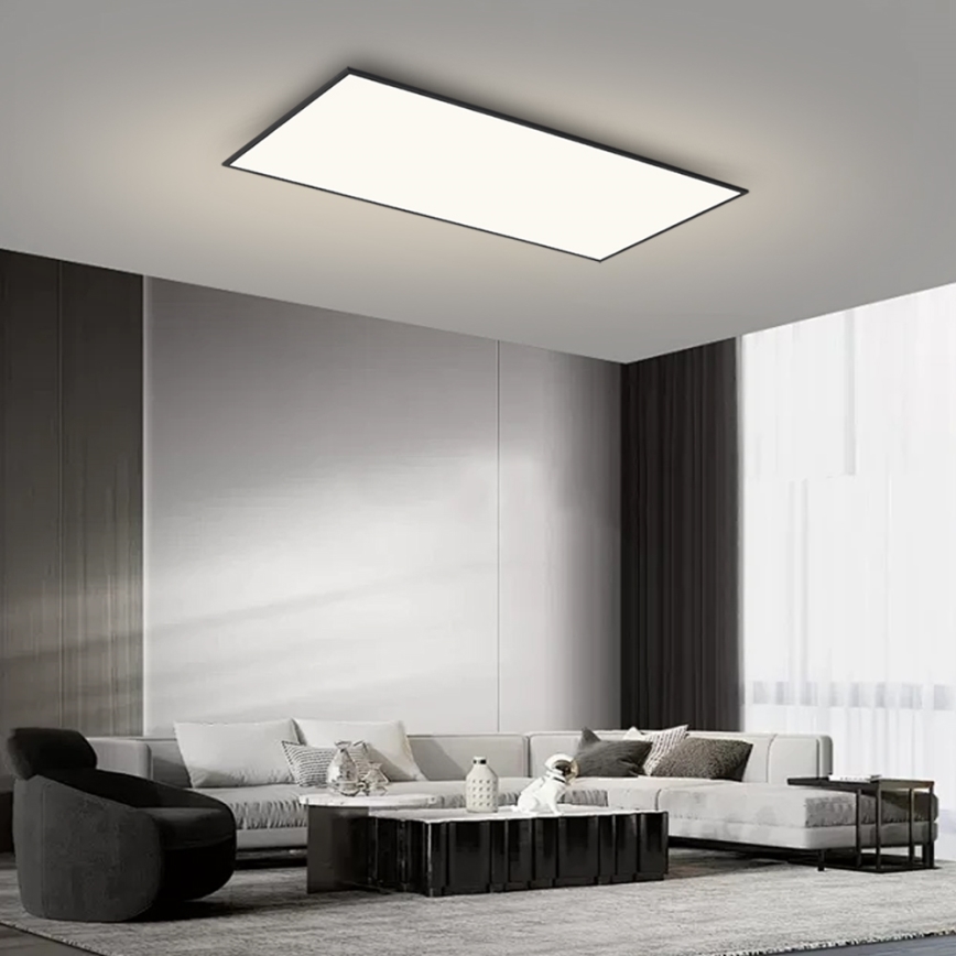Brilagi - LED stmievateľné stropné svietidlo SLIMFRAME LED/80W/230V 120x60 cm 3000-6000K čierne + diaľkové ovládanie