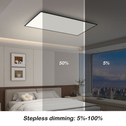Brilagi - LED stmievateľné stropné svietidlo SLIMFRAME LED/80W/230V 120x60 cm 3000-6000K čierne + diaľkové ovládanie
