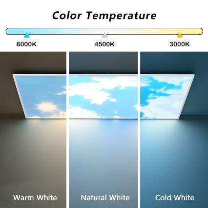 Brilagi - LED stmievateľné stropné svietidlo SLIMFRAME SKY LED/80W/230V 120x60 cm 3000-6000K strieborné/modré + diaľkové ovládanie