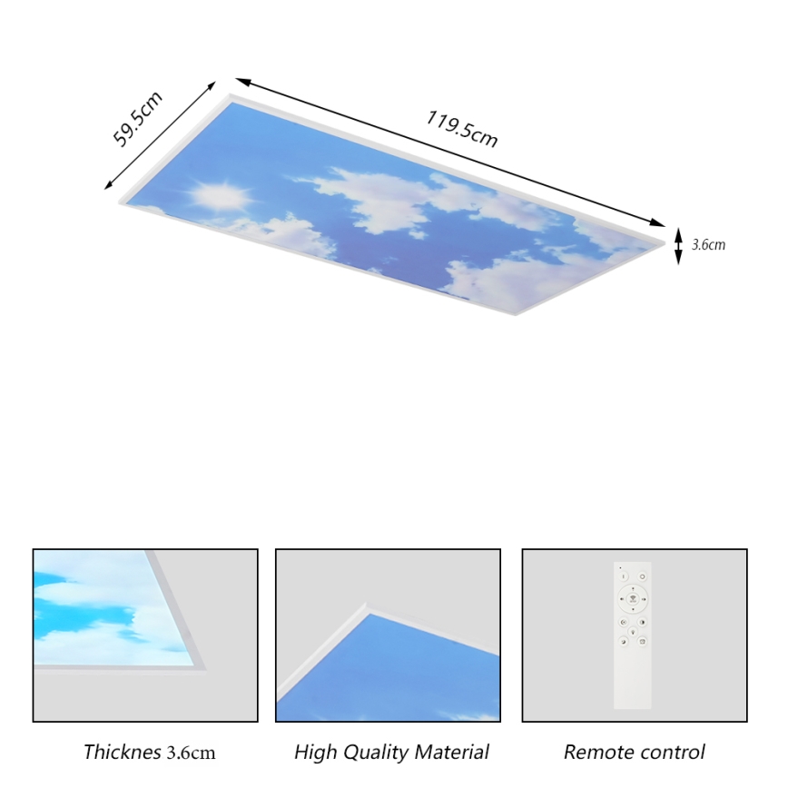 Brilagi - LED stmievateľné stropné svietidlo SLIMFRAME SKY LED/80W/230V 120x60 cm 3000-6000K strieborné/modré + diaľkové ovládanie