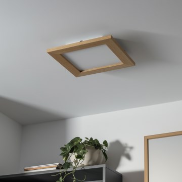 Brilagi - LED Stmievateľné stropné svietidlo SLIMFRAME WOOD LED/25W/230V 34x34 cm 3000-6000K hnedá + diaľkové ovládanie