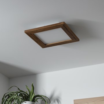 Brilagi - LED Stmievateľné stropné svietidlo SLIMFRAME WOOD LED/25W/230V 34x34 cm 3000-6000K hnedá + diaľkové ovládanie
