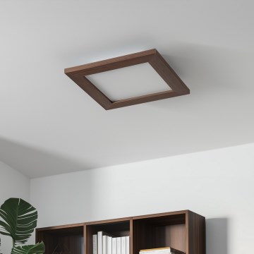 Brilagi - LED Stmievateľné stropné svietidlo SLIMFRAME WOOD LED/25W/230V 34x34 cm 3000-6000K tmavohnedá + diaľkové ovládanie