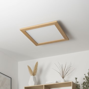 Brilagi - LED Stmievateľné stropné svietidlo SLIMFRAME WOOD LED/36W/230V 49,5x49,5 cm 3000-6000K hnedá + diaľkové ovládanie