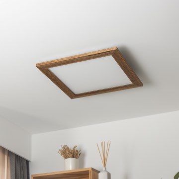 Brilagi - LED Stmievateľné stropné svietidlo SLIMFRAME WOOD LED/36W/230V 49,5x49,5 cm 3000-6000K hnedá + diaľkové ovládanie