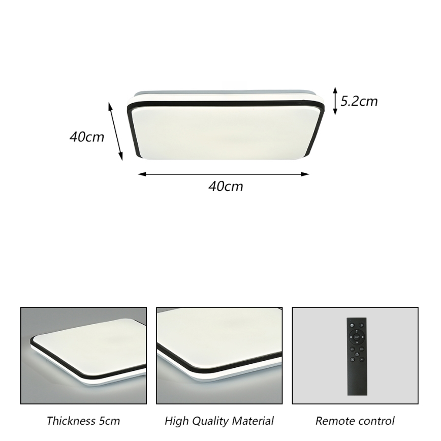 Brilagi - SMART stmievané stropné LED svietidlo LED/24W/230V 43x43 cm 3000-6000K Wi-Fi Tuya Beacon + diaľkové ovládanie