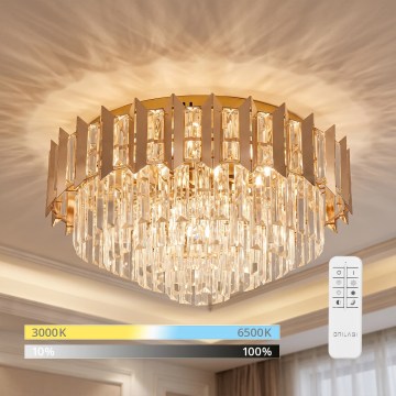 BRILAGI - LED stmievateľné stropné svietidlo SPECTRA LED/45W/230V 3000-6000K pr. 48 cm zlaté + diaľkové ovládanie