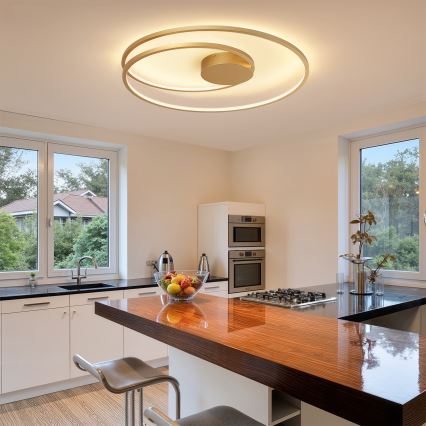 Brilagi - LED stmievateľné stropné svietidlo TWISTER LED/105W/230V 3000-6000K pr. 100 cm zlatá + diaľkové ovládanie