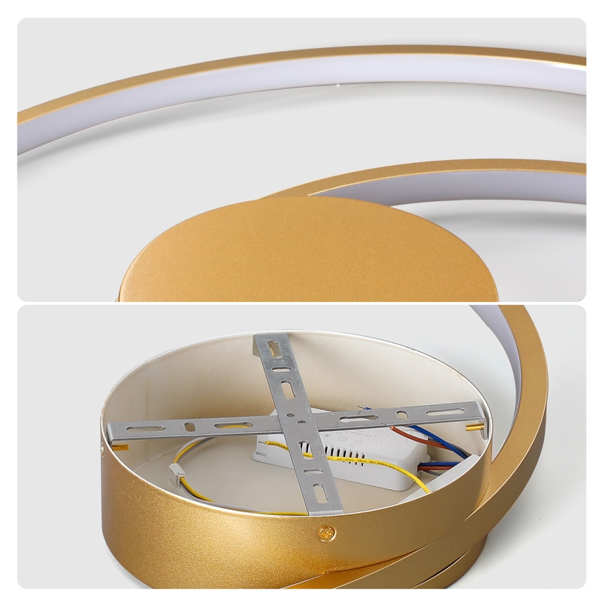 Brilagi - LED stmievateľné stropné svietidlo TWISTER LED/105W/230V 3000-6000K pr. 100 cm zlatá + diaľkové ovládanie