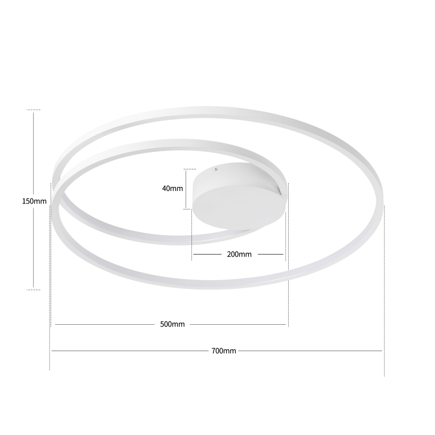 Brilagi - LED Stmievateľné stropné svietidlo TWISTER LED/75W/230V 3000-6000K pr. 70 cm biela + diaľkové ovládanie