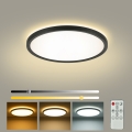 Brilagi - LED stmievateľné stropné svietidlo ULTRA SLIM LED/18W/230V 2700-6500K priemer 30 cm čierna + diaľkové ovládanie