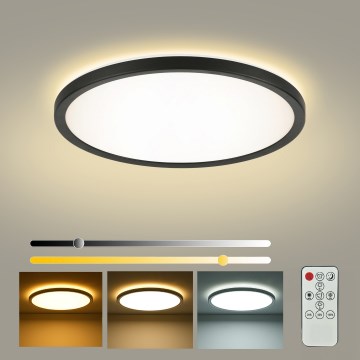 Brilagi - LED stmievateľné stropné svietidlo ULTRA SLIM LED/24W/230V 2700–6500 K priemer 42 cm čierne + diaľkové ovládanie