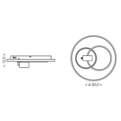BRILAGI - LED stmievateľné stropné svietidlo UNITY LED/60W/230V + 1xGU10/3W 3000-6000K priemer 50 cm biela/čierna + diaľkové ovládanie