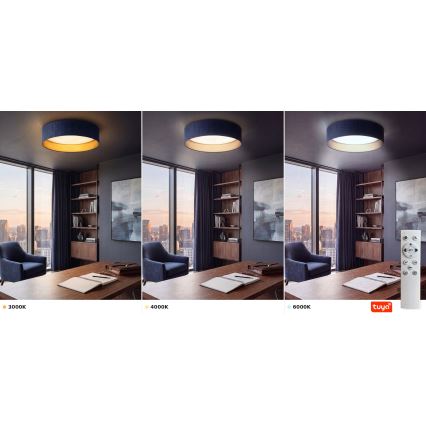BRILAGI - Stmievateľné LED stropné svietidlo VELVET SMARTIX STARS LED/36W/230V 3000-6000K pr. 55 cm modrá/zlatá Wi-Fi Tuya Beacon + diaľkové ovládanie