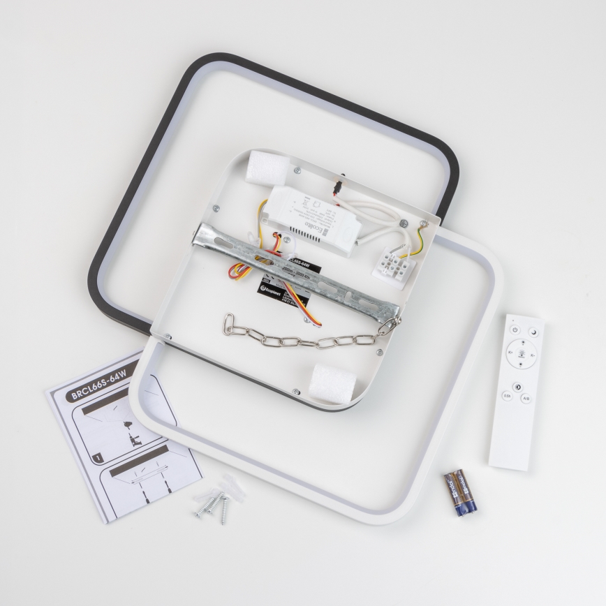 Brilagi - LED Stmievateľné stropné svietidlo VELO LED/64W/230V 48x48 cm 3000-6500K + diaľkové ovládanie