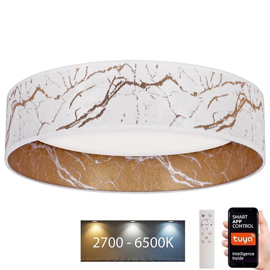 Brilagi - LED Stmievateľné stropné svietidlo VELVET SMART LED/24W/230V pr. 45 cm 2700-6500K Wi-Fi Tuya biela/zlatá + diaľkové ovládanie