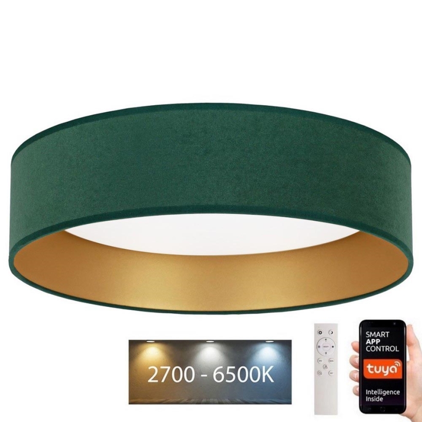 Brilagi - LED Stmievateľné stropné svietidlo VELVET SMART LED/36W/230V pr. 55 cm 2700-6500K Wi-Fi Tuya zelená/zlatá + diaľkové ovládanie