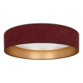 Brilagi - LED stmievateľné stropné svietidlo VELVET SMART VARI LED/24W/230V 3000-6500K priemer 45 cm bordová/zlatá + diaľkové ovládanie