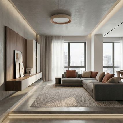 Brilagi - LED stmievateľné stropné svietidlo WALDO LED/48W/230V 3000-6500K pr. 40 cm béžová/zlatá + diaľkové ovládanie