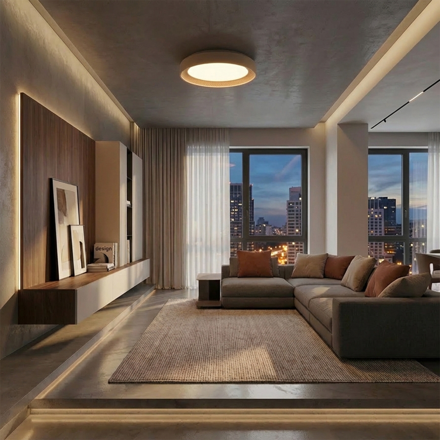 Brilagi - LED stmievateľné stropné svietidlo WALDO LED/48W/230V 3000-6500K pr. 40 cm béžová/zlatá + diaľkové ovládanie