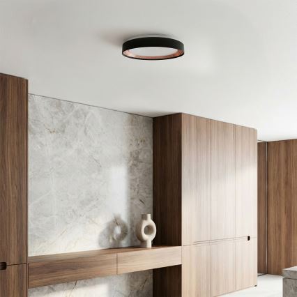 Brilagi - Stmievateľné LED stropné svietidlo WALDO LED/48W/230V 3000-6500K priemer 40 cm čierna/zlatá + diaľkové ovládanie