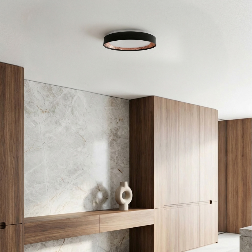 Brilagi - Stmievateľné LED stropné svietidlo WALDO LED/48W/230V 3000-6500K priemer 40 cm čierna/zlatá + diaľkové ovládanie