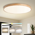 BRILAGI - LED stmievateľné stropné svietidlo WOODLINE LED/128W/230V 3000-6000K dub pr. 100 cm + diaľkové ovládanie