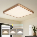 BRILAGI - LED Stmievateľné stropné svietidlo WOODLINE SQUARE LED/100W/230V 3000-6000K dub 80x80 cm + diaľkové ovládanie