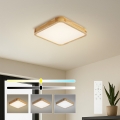 BRILAGI - LED stmievateľné stropné svietidlo WOODLINE SQUARE LED/48W/230V 3000-6000K dub 40x40 cm + diaľkové ovládanie